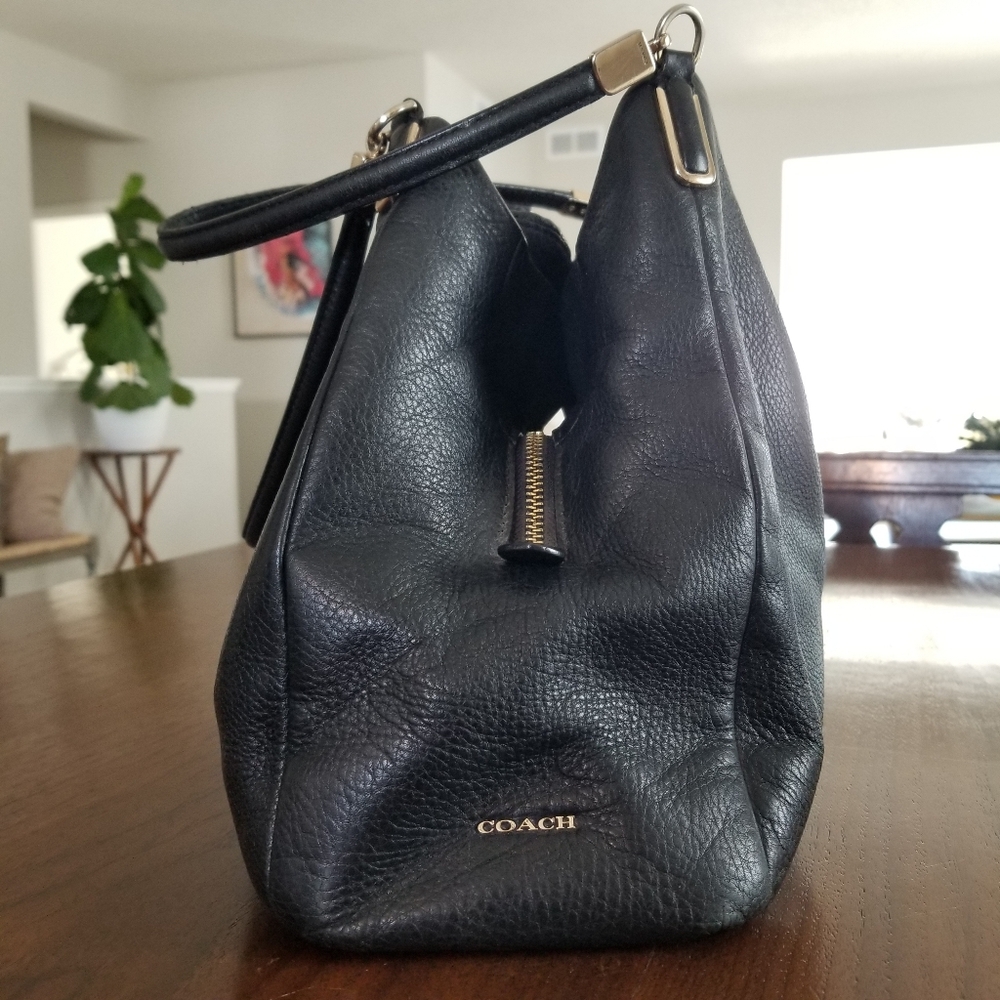 COACH Madison Phoebe 26224 Black Pebbled Leather Handbag Purse - Picture 5 of 16